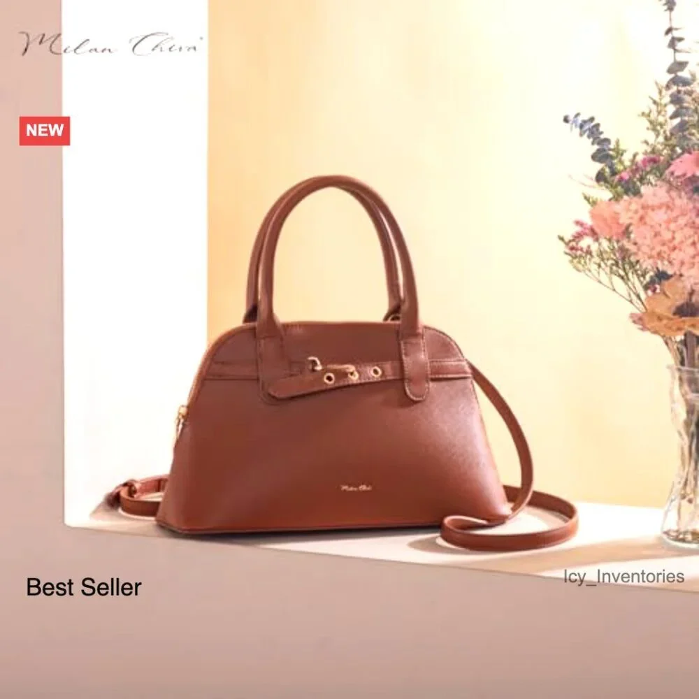 Textured Dome Satchel Crossbody Bag with Detachable Shoulder Strap